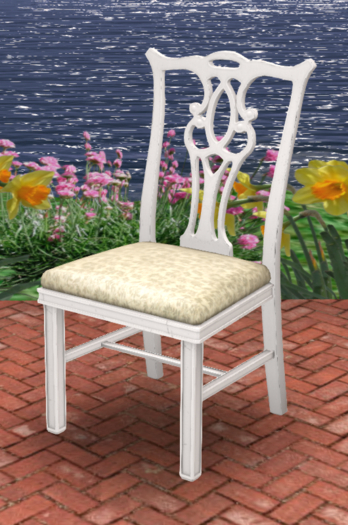 Chippendale SIDE CHAIR White LEAF COPY