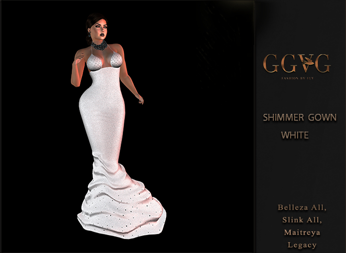 GGVG SHIMMER GOWN WHITE