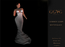 GGVG SHIMMER GOWN WHITER BLACK
