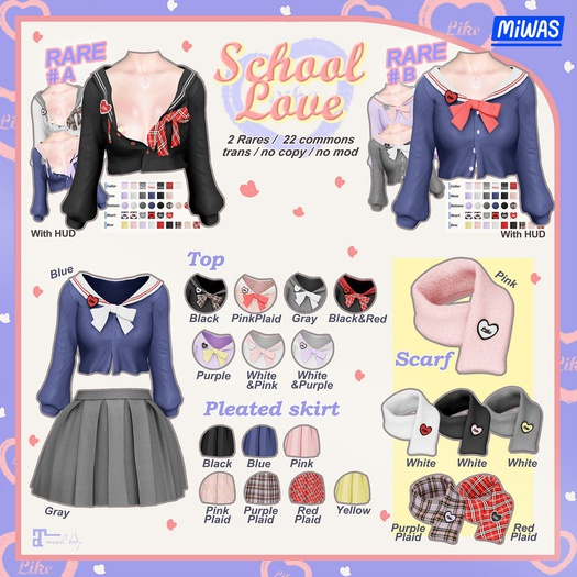 MIWAS / School love Scarf #Pink