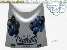 BMC887 - HAPPY BIRTHDAY - MESH DOUBLE SIDED DRAPED  BANNER.