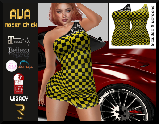 :: RUE ::Ava Racer Dress Yellow/Black