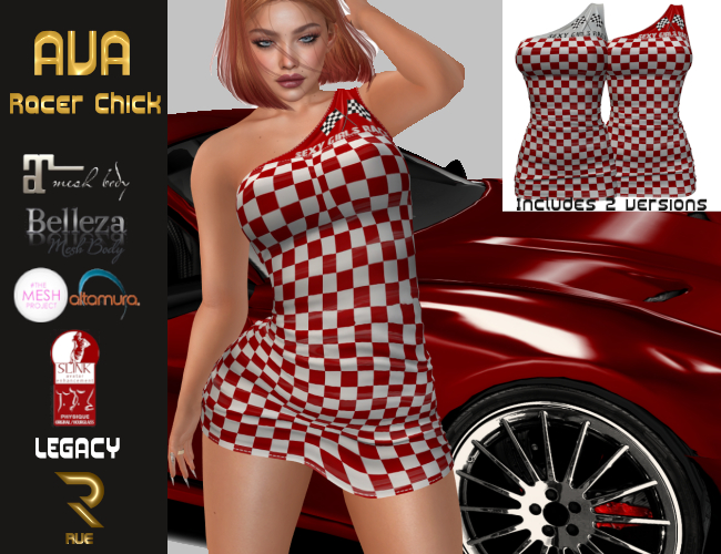:: RUE ::Ava Racer Dress Red/White