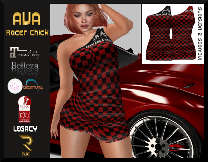 :: RUE ::Ava Racer Dress Red/Black