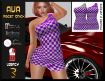 :: RUE ::Ava Racer Dress Purple/White