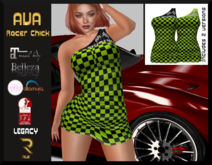 :: RUE ::Ava Racer Dress Lime/Black