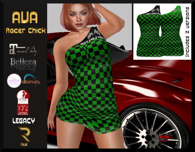:: RUE ::Ava Racer Dress Green/Black