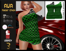 :: RUE ::Ava Racer Dress Green/Black