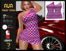 :: RUE ::Ava Racer Dress Fuchsia/White