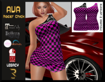 :: RUE ::Ava Racer Dress Fuchsia/Black