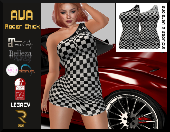 :: RUE ::Ava Racer Dress Black/White