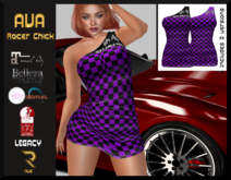 :: RUE ::Ava Racer Dress Black/Purple