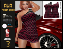 :: RUE ::Ava Racer Dress Black/Burgundy