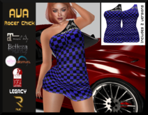 :: RUE ::Ava Racer Dress Black/Blue