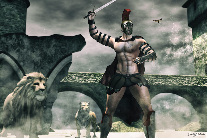 Spartan Pose and Sword