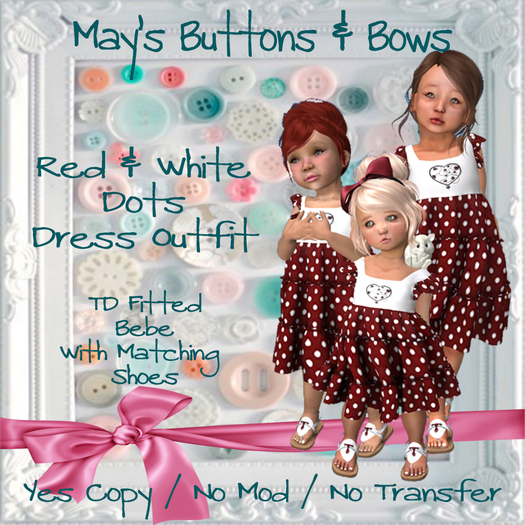 MBB * Red & White Dots Dress Outfit (TDBFitted&Bebe)