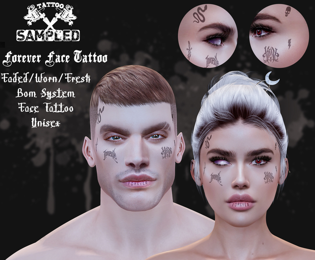 Sampled - Forever Face Tattoo (Unisex)