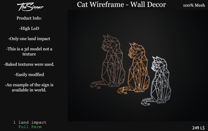 Cat wireframe - Full Perm