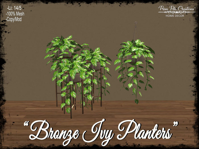 ~PPC~ Bronze Ivy Planters BOXED
