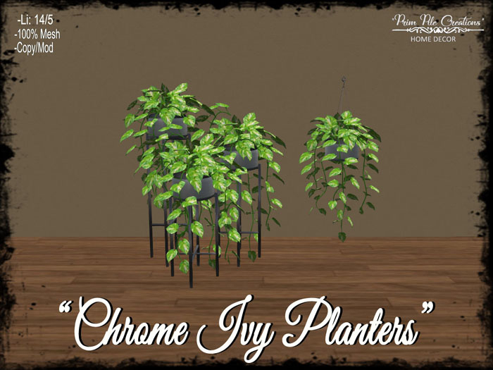 ~PPC~ Chrome Ivy Planters BOXED