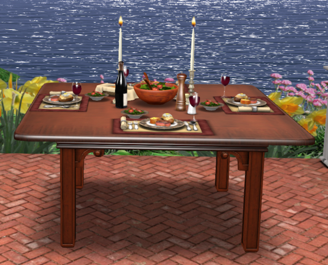 DINNER PARTY TABLE FOR 4: Chippendale COPY