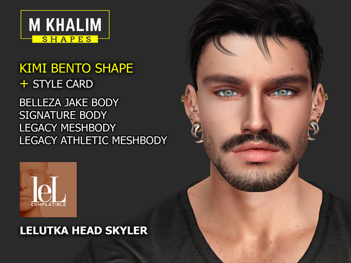 KIMI MALE SHAPE FOR LELUTKA HEAD SKYLER