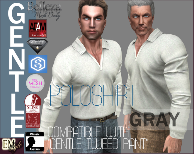 EMS -GENTLE POLOSHIRT- GRAY