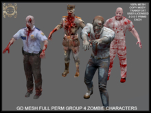 GD MESH FULL PERM GROUP 4 ZOMBIE CHARACTERS
