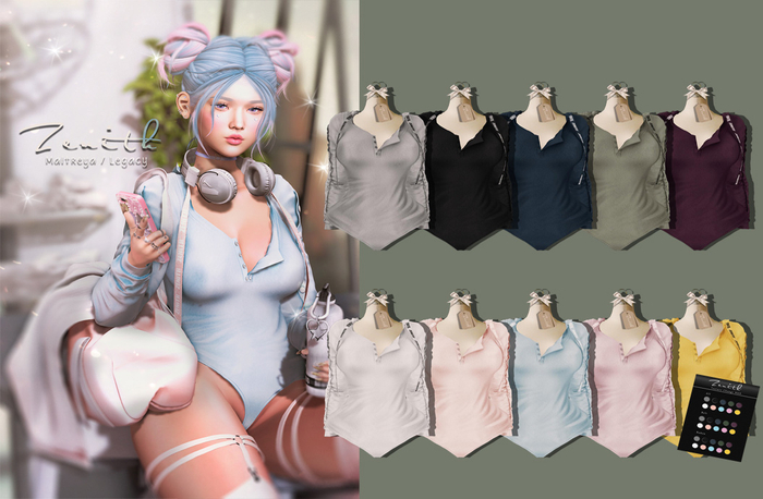 =Zenith=Drawstring Hooded Bodysuit (ALL)Maitreya/Legacy