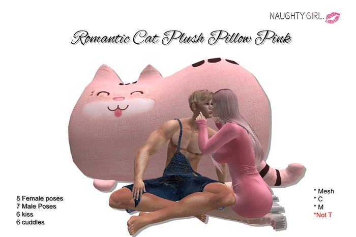 N.G - Romantic Cat Plush Pillow Red - PG