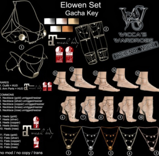 Wicca's Wardrobe - Elowen Necklace [Copper] [GACHA]
