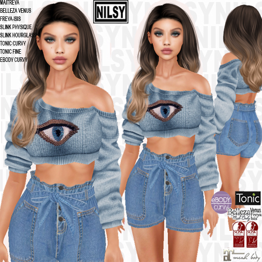 NILSY PAPERBAG WAIST SHORTS OUTFIT,maitreya,belleza,ebody,slink