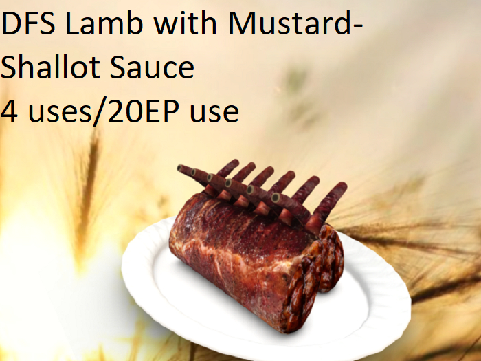 DFS Lamb with Mustard-Shallot Sauce