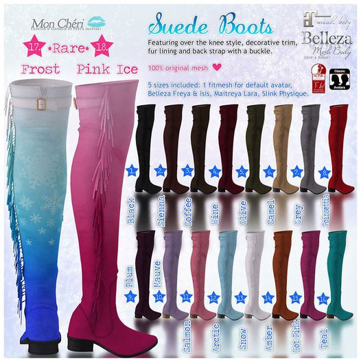 #18 / MC / Suede Boots / 5 sizes / Pink Ice RARE
