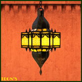 Moroccan "Lawna Kssar" Golden Stained Glass Lantern - RESIZE COPY