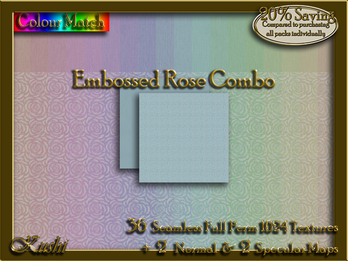 !Kushi! EmbossedRosCOMBO Textures -WearToUnpack