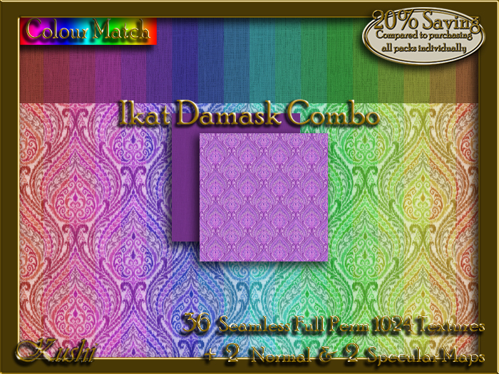 !Kushi! IkatDamaskCOMBO Textures -WearToUnpack