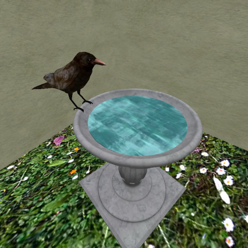 Etopia Birdbath & Perching Bird