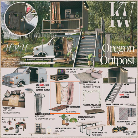 KraftWork Oregon Outpost . Van Curtains + Rug