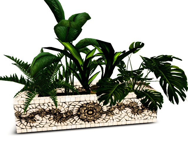 [AE] Garden Store- Tropical Mix in Copper & Tile Planter