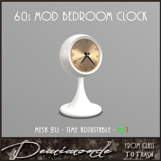 [CYN] 60s Mod Bedroom Clock white