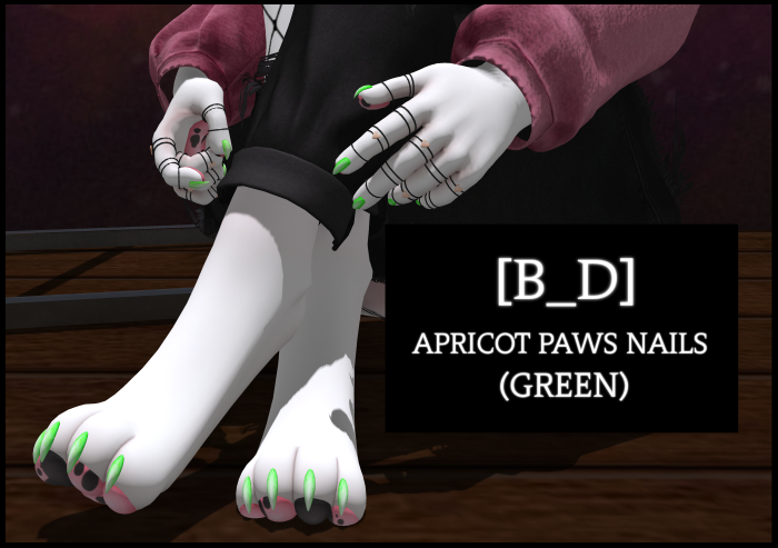 [B_D] Apricot Paws Nails (Green)