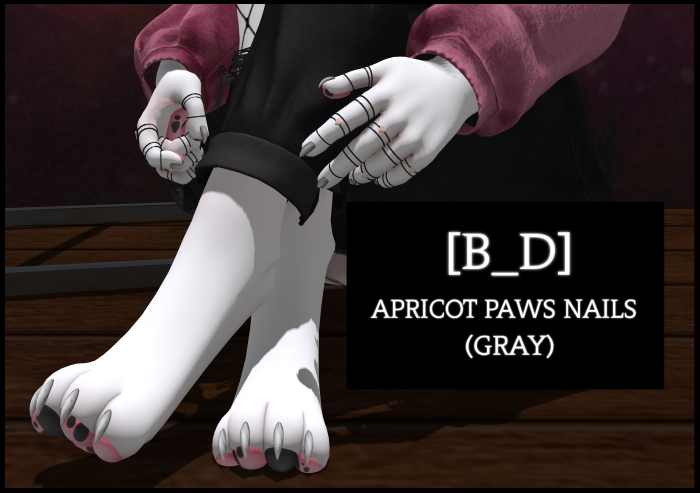 [B_D] APRICOT PAWS NAILS (GRAY)