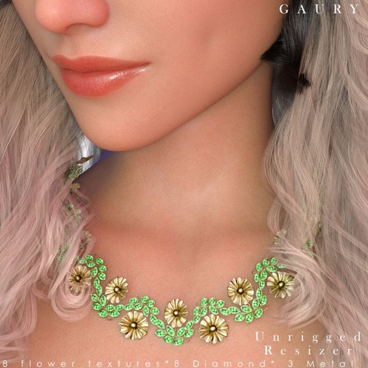 GAURY Flower Leaf  Necklace -Fatpack