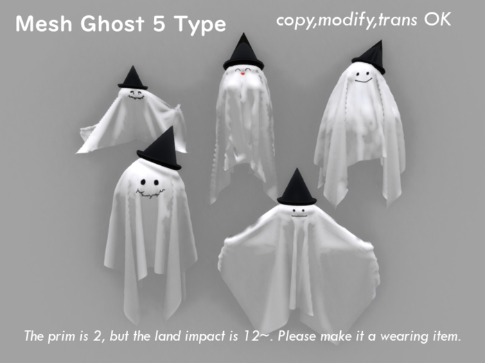Halloween Mesh Ghost 5 type Box