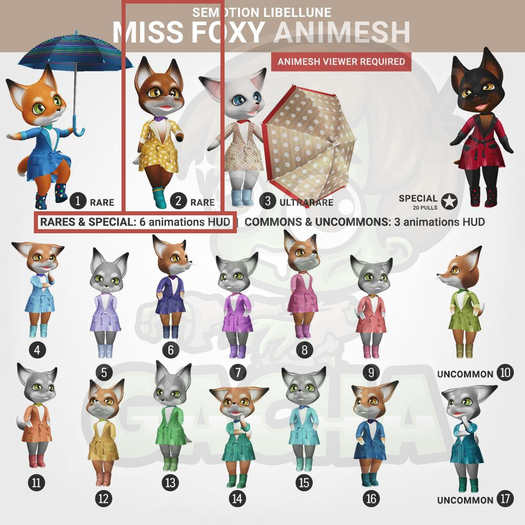 SEmotion Libellune Miss Foxy Animesh #2 RARE