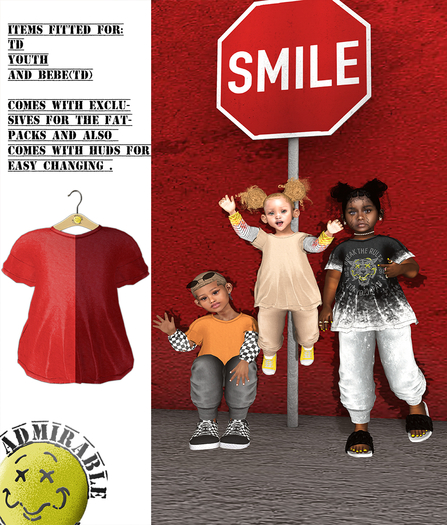Admirable- Loose Tee (Reds)