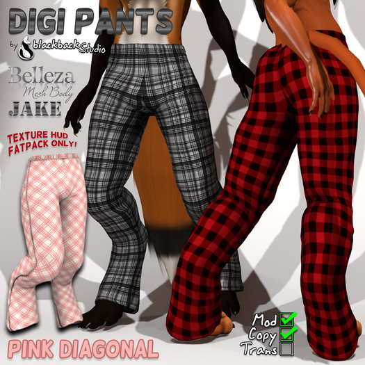 [bbS] Digi Pants - Belleza Jake - Pink Diagonal