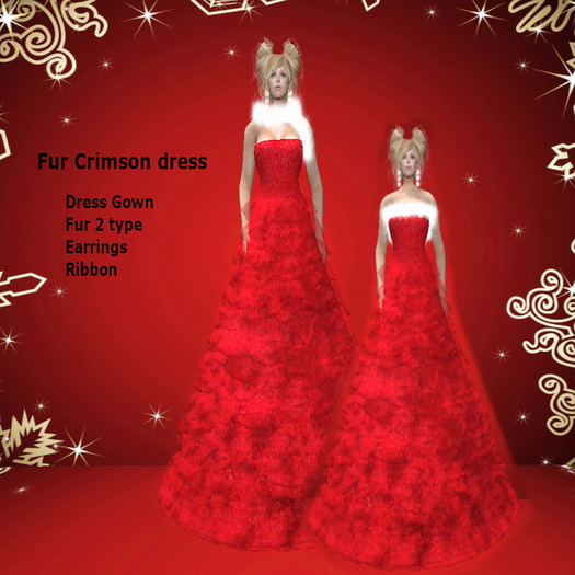Fur Crimson Dress Gown Box*