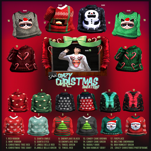 *Shai* Crazy Christmas Sweater - Tinsel Scarf Green - Resale!